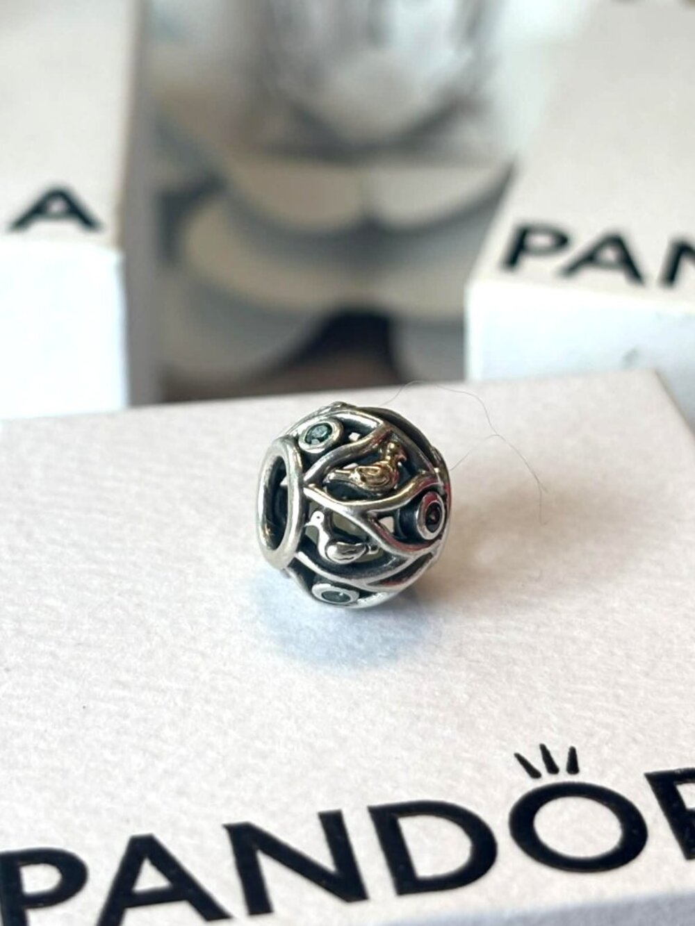 Genuine PANDORA Two Tone, Silver & 14Kt Gold, Bird of a Feather - 65$